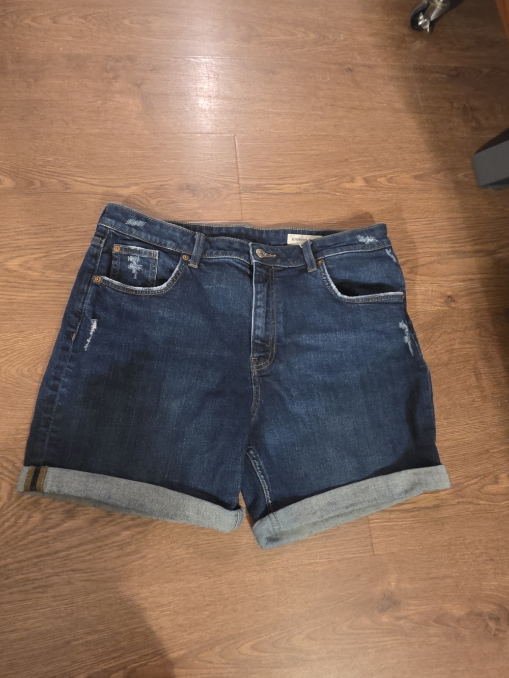 Dark Wash Rolled Hem Denim Shorts, M&S, Size 16